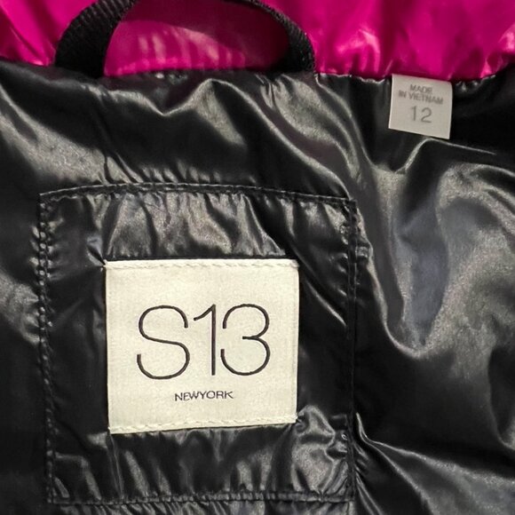 BNWOT S13 Glossy Pink Puffer Jacket Sz 12 Girls - Picture 4 of 10
